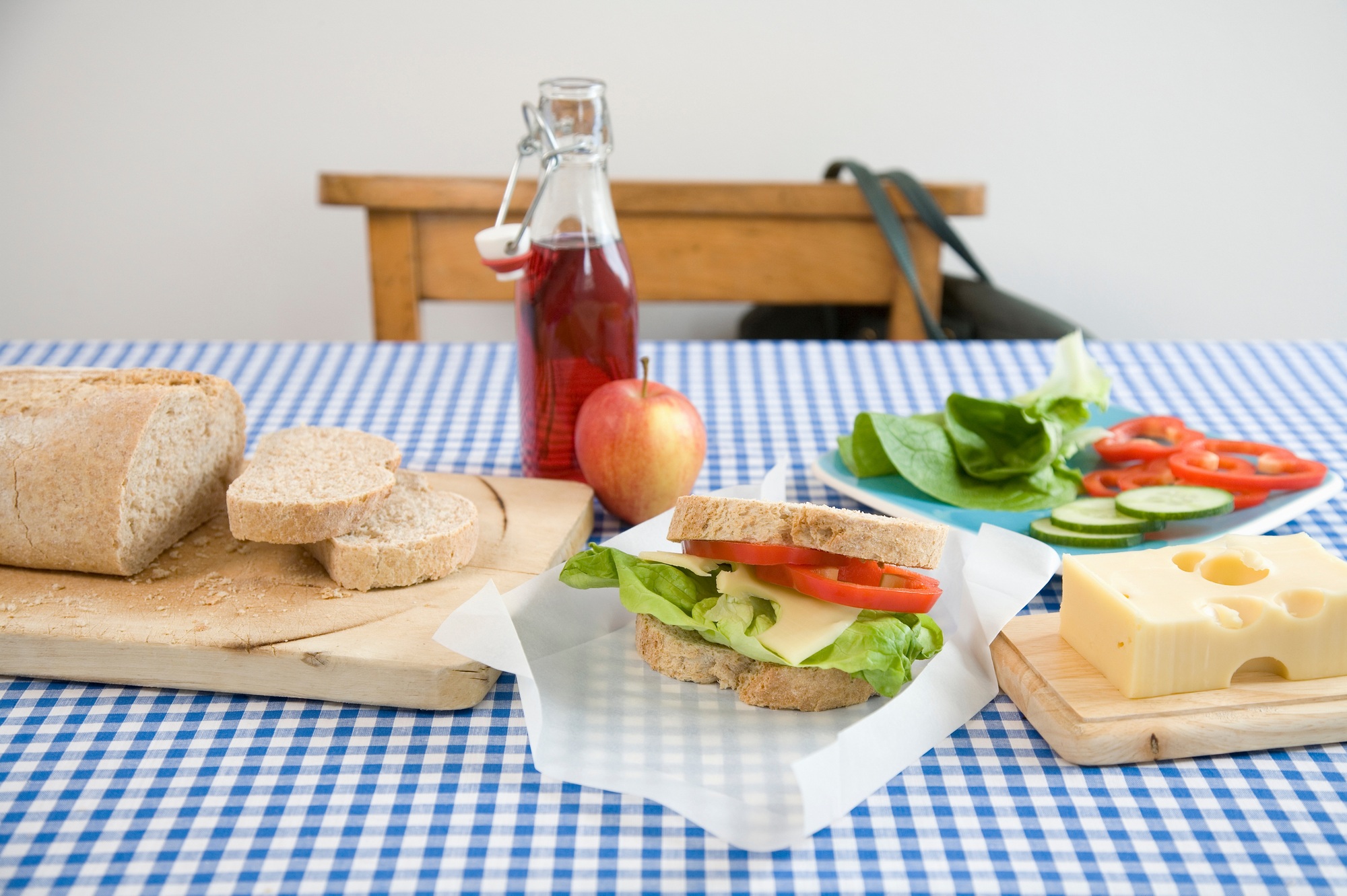 Packed lunch and ingredients