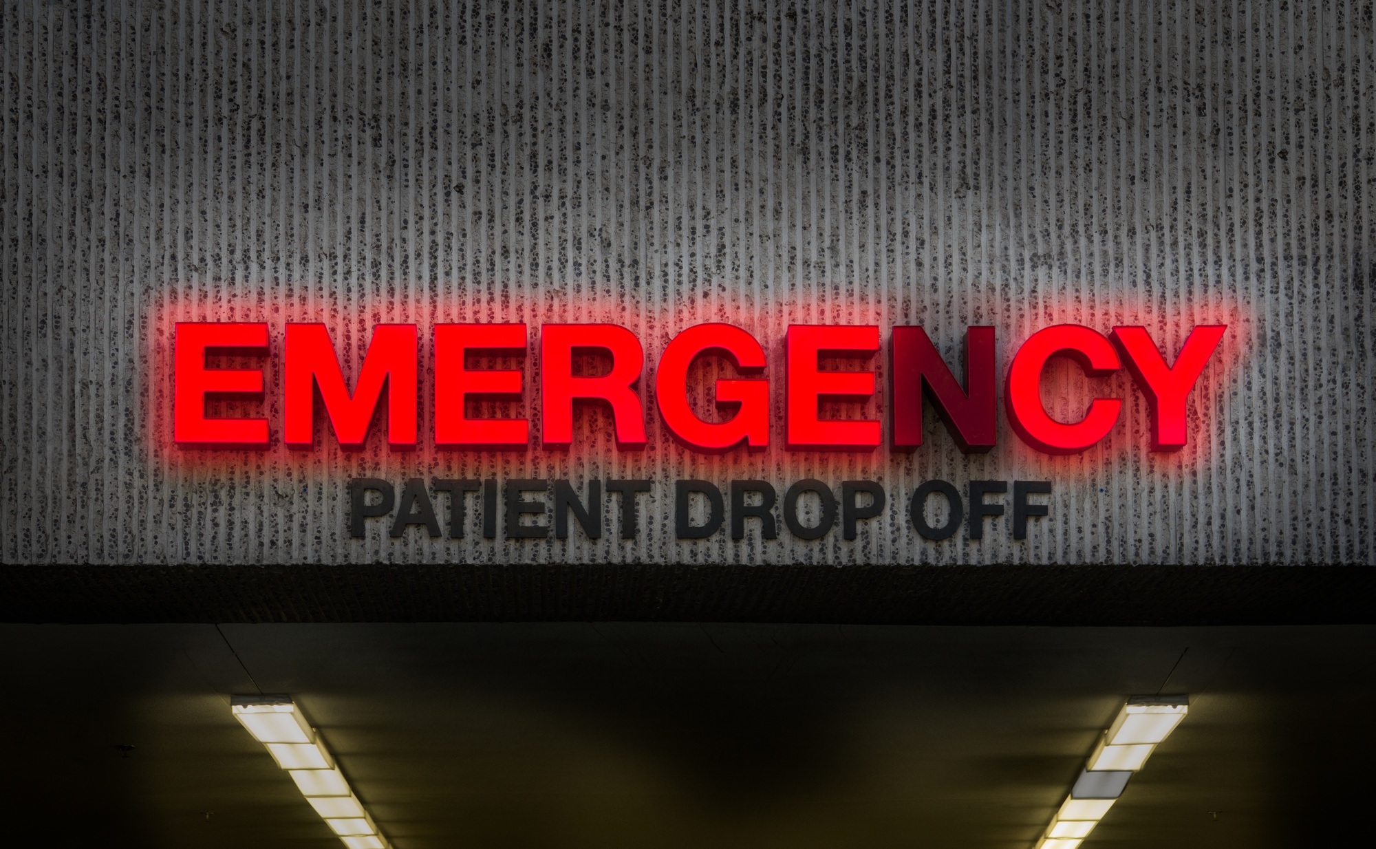 Rundown Hospital ER Drop Off Sign